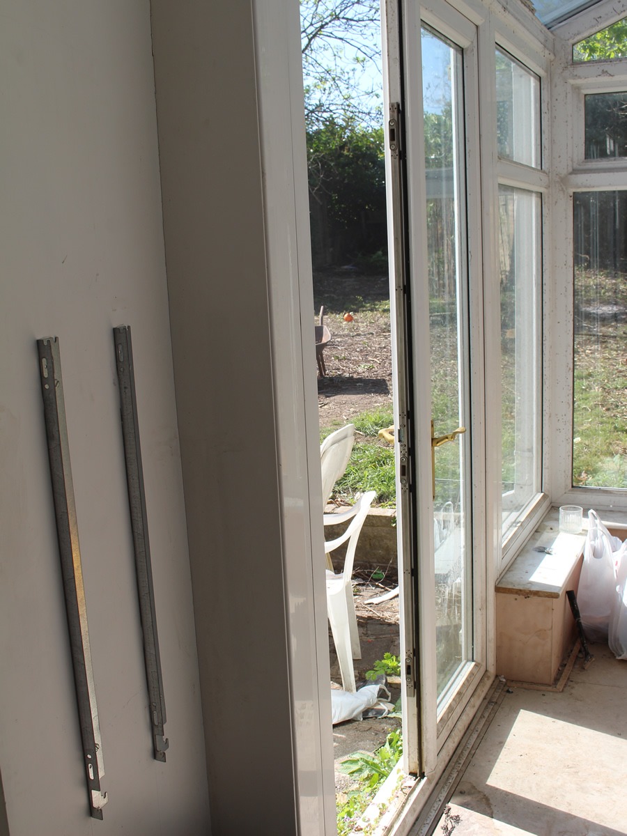 double glazed door with old lock
